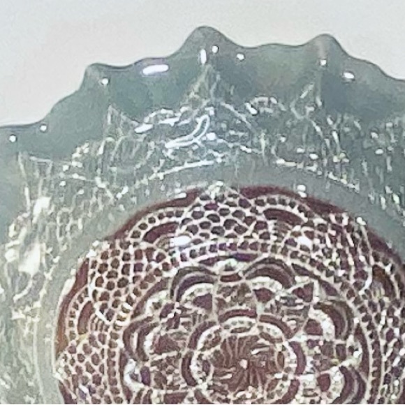 🌟HP🌟VTG 1990s Gray, Mauve, Silver Reverse Painted Bowl EFE Glass of Turkey - Picture 2 of 5